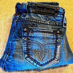 Rock Revival Pamela Skinny Dark Wash Faded 27 X 32 NWOT